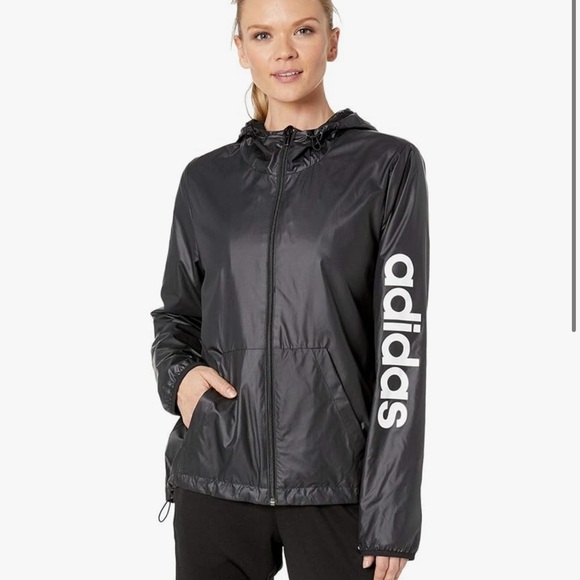 adidas Women's Essentials Linear Windbreaker - Picture 1 of 13